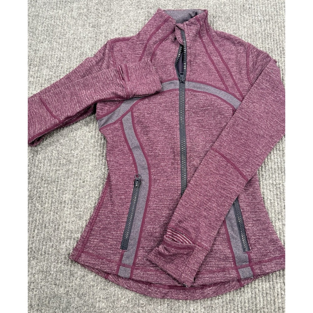 Lululemon Define Jacket Women's Size 4 Heathered Burgundy Full Zip Thumbholes